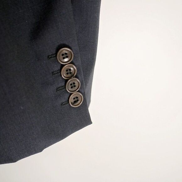 Calvin Klein Wool Blue Birdseye 3 Button Sport Coat 42R - Picture 3 of 15